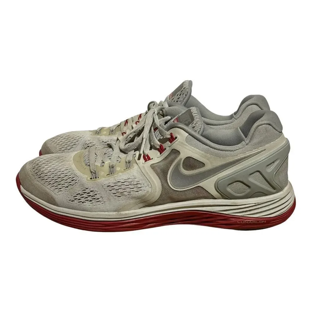 Nike LunarEclipse+ 4 Running Shoes Men's 11.5 White Red Lunarlon Trainers